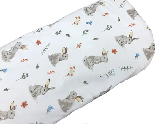 Простынь хлопковая Moontime в коляску "Зайчики" - фото 1