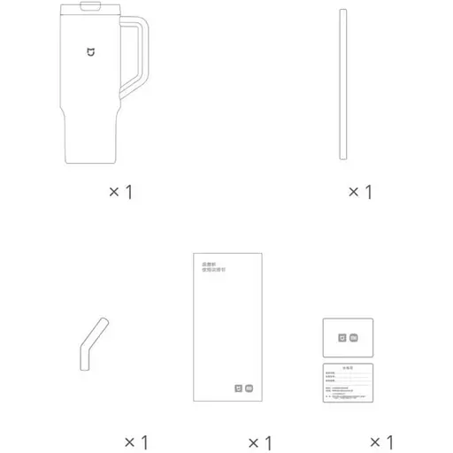 Термокружка MiJia Straw Cup 1л Steel (MJXGB01RM) [133608] - фото 7