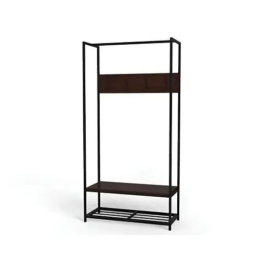 Вішалка модульна підлогова Ferrum-decor Треліс 13 180x90x38 чорний ДСП Венге 16мм (FRD-105520)