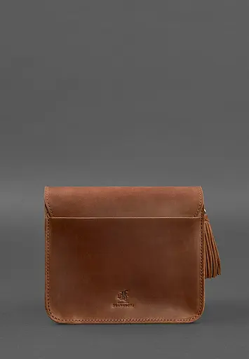 Шкіряна жіноча бохо-сумка Лілу світло-коричнева Crazy Horse - фото 5