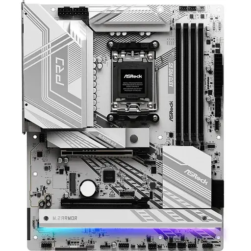 Материнская плата ASRock X870 PRO RS (AM5/X870, 4xDDR5, 2xPCIex16, HDMI/USB4, 4xSATA, 3xM.2, 2.5GLan, ATX) - фото 6