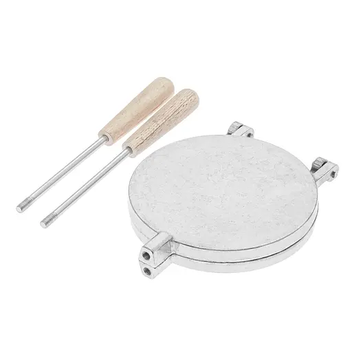 Форма алюминиевая круглая для выпечки толстых бельгийских венских вафлей (вафельница) со съемными ручками, RS Серый 87097 - фото 7