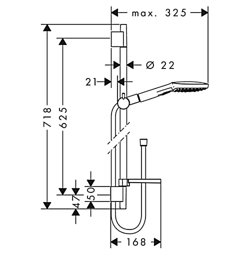 Душовий набір Hansgrohe Raindance Select E 120 білий/хром 26620400, Хром - фото 2