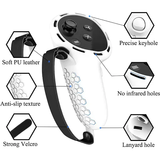 Чехол на контроллеры DK Silicone Controller Protective Case для Meta Quest 3/Quest 3S White [139307] - фото 6