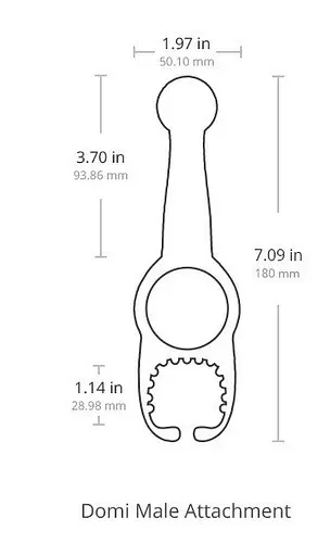 Насадка для вібромасажерів Lovense Domi/Domi 2 Male Attachment 18 см чорний - фото 3