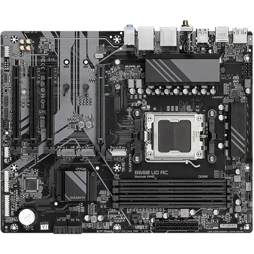 Материнська плата Gigabyte AM5 B650 UD AX, B650, 4xDDR5, Int.Video (CPU), 4xSATA3, 3xM.2, 1xPCI-E 4.0 x16, 3xPCI-E 3.0 x16, ALC897, RTL8111H, WiFi 6, Bluetooth 5.3, 6xUSB3.2/12xUSB2.0, HDMI/DP, ATX - фото 4