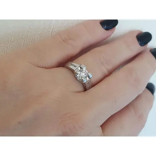 Срібне кільце Qvaliz з фіанітами. 901-00493 16 17 - фото 2