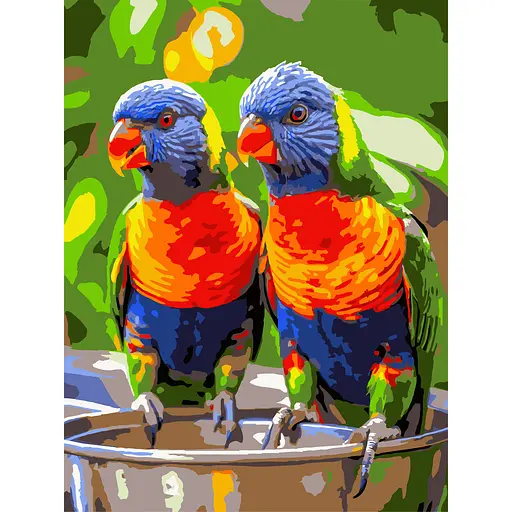 Картина по номерам Strateg Яркие попугаи 30х40 см (SS-1258) - фото 1