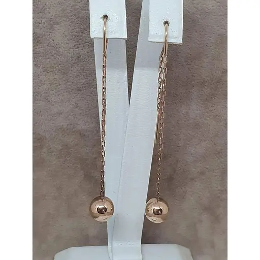 Золотые серьги-протяжки Империя золота Шары. СПП008(2)И - фото 4