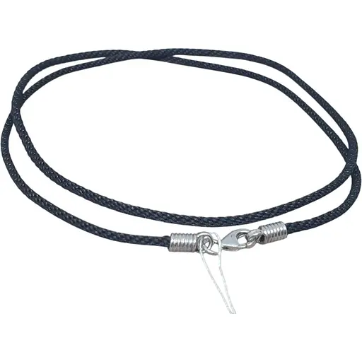 Ювелирный шнурок из текстиля Малина с серебряными вставками. 335/Р 45 60