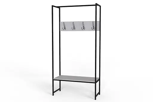 Вішалка модульна підлогова Ferrum-decor Треліс 12 180x90x38 чорний ДСП Білий 16мм (FRD-104307) - фото 3