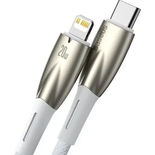 Кабель Baseus Glimmer Series Fast Charging USB-C to Lightning 20w 1m White (CADH000002) [155528] - фото 2