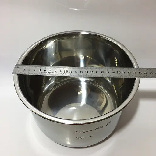 Кастрюля из нержавеющей стали 6 л. на мультиварку-скороварку YUMMY YPC-A600G, YPC-A600X, YPC-601X, YPC-602G - фото 7