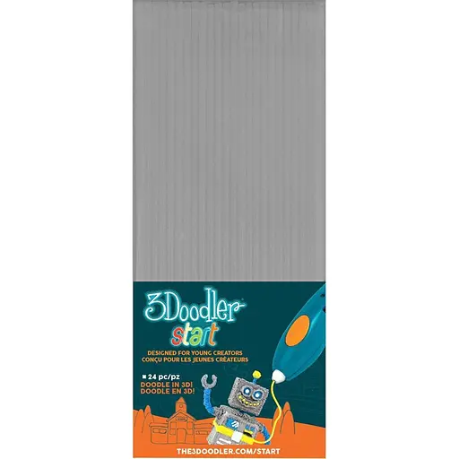 Набор стержней для 3D ручки 3Doodler Start 24 шт Серый (3DS-ECO08-GREY-24) [113406]