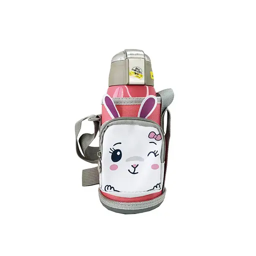 Детский термос-поильник "Зайчик" Mega Zayka MGZ-0324(Pink) с индикатором температуры 550 мл - фото 1