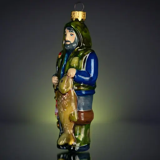 Ялинкова прикраса Різдвяні історії Рибак з трофеєм скло (4820001064322) - фото 2