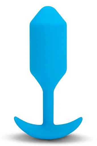 Анальна пробка B-Vibe Vibrating Snug Plug 3, 13.8 см (блакитна)