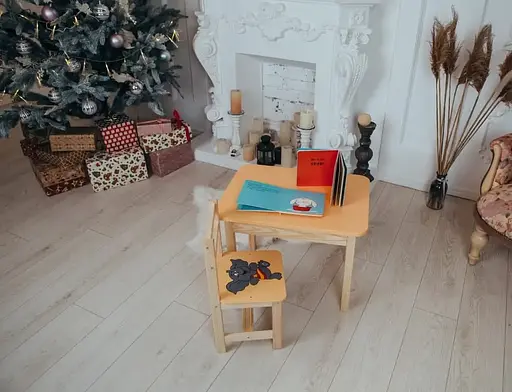 Дитячий письмовий столик та стільчик (з ящиком) для малювання та навчання (Слоник) - фото 5