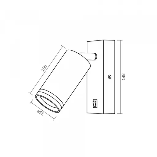 Світильник Videx під лампу GU10 SPF05E настінний з кнопкою чорний - фото 4