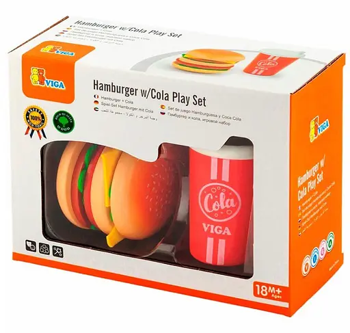 Іграшкові гамбургер та кола Viga Toys 51602 Дерев'яні іграшки - фото 6