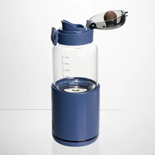 Пляшка з підігрівом для дитячого харчування та напоїв 300 мл з акумулятором підігрівач термос для дитячого харчування Синій Yiwu HW01BL - фото 4