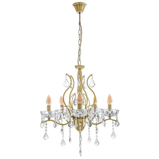 Люстра свеча Brille подвесная хрустальная E14 40W BZ (BCL-679S/5)