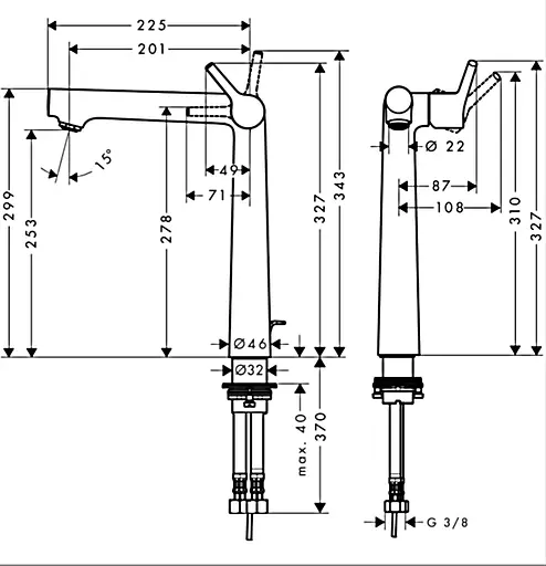 Смеситель для умывальника Hansgrohe Talis S 250 с донным клапаном хром 72115000 Хром - фото 2