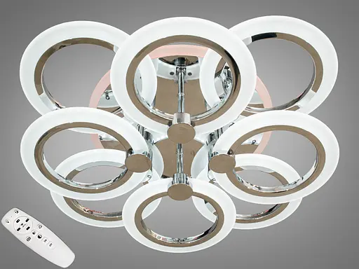 Светодиодная люстра смарт светильник с пультом, цветной подсветкой - фото 1