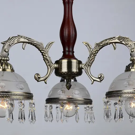 Люстра потолочная Brille классическая E27 60W BZ (BKL-460C/3) - фото 3