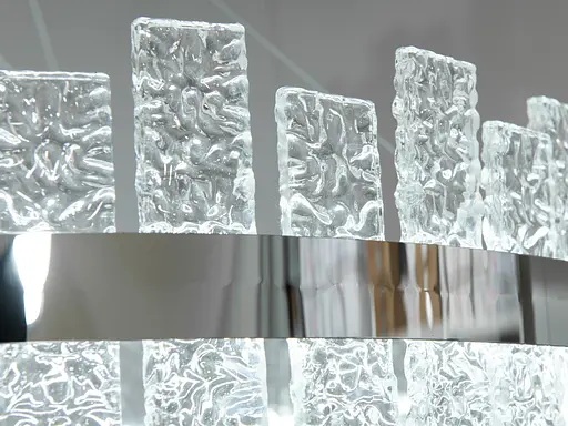 Круглая хрустальная светодиодная люстра для кухни мощностью 90 Вт, хром. - фото 4