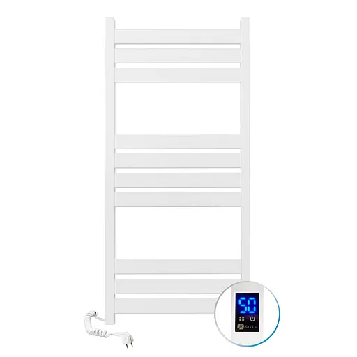 Электрический полотенцесушитель Navin Largo 500x1000 Sensor левосторонний с таймером, белый бархат 12-844153-5010, Белый матовый, Левое, Электронный - фото 4