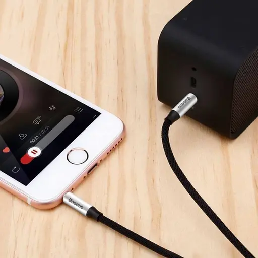 Аудіокабель Baseus Yiven Audio Cable M30 1.5M Silver+Black - фото 4