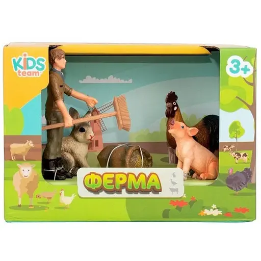 Дитячий іграшковий набір Ферма Kids Team Q9899-T7_5 свинка, півник, кролик - фото 1
