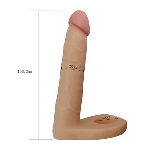 Насадка на пенис с эрекционным кольцом Lovetoy The Ultra Soft Double 15.6 см телесный - фото 6