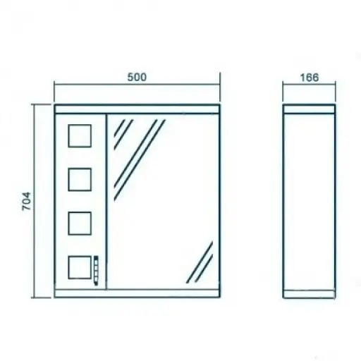 Дзеркало з шафкою ПіК Корфу ліве Z-1 50 см Білий 30412 - фото 2