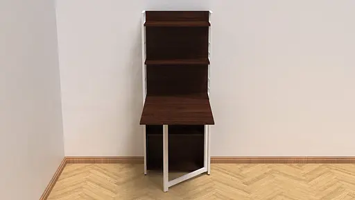 Стол книга с этажеркой Практик 2 Ferrum-decor 1555x640x990 Белый металл ДСП Венге Магия 16 мм (FRD-105392) - фото 5