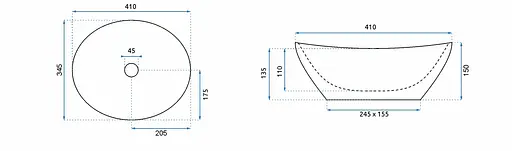 Умивальник Rea Sofia gold/white накладний REA-U0456, Золотий - фото 5
