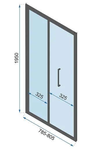 Душова кабіна Rea Rapid Fold 90x80 black REA-K6422 + REA-K6418, Чорний матовий, Універсальна, прозорий - фото 6