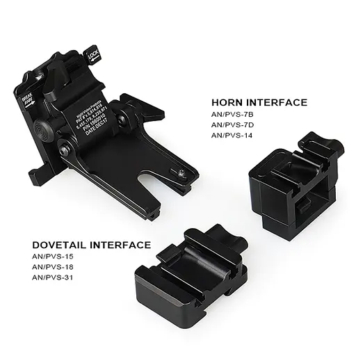 Универсальное NVG крепление c HORN и DOVETAIL интерфейсами для ПНВ PVS-7/14/15/18/21/31 Norotos CL24-0237, черный (100980) - фото 2