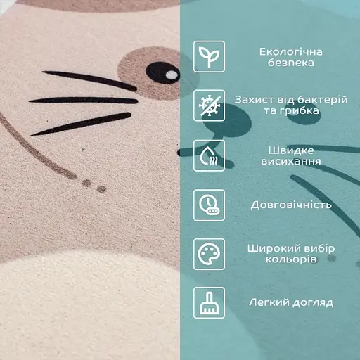 Коврик влажнопоглощающий Wall Sticker 40х60х3 мм Котик SW-00002564 - фото 3