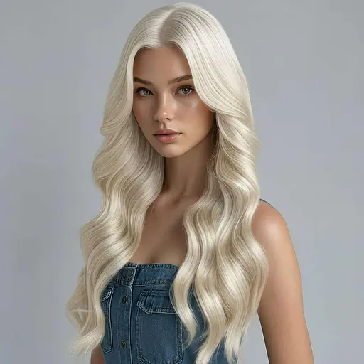 Парик волнистый длинный 70 см из искусственных волос женский Блондин