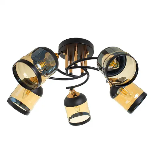 Люстра стельова Brille E27 60W BK (LK-706S/5)