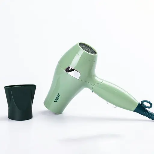 Фен для сушки волос VGR V-432 Сетевой дорожный фен складная ручка 2 режима работы и ионизация Зеленый 1000 Вт - фото 2