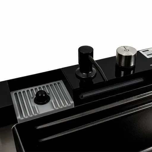 Кухонна мийка 75x45М PVD чорна Platinum Handmade Водоспад, Чорний - фото 5