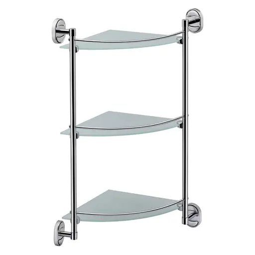 Полка стеклянная угловая 3-х ярусная Lidz (CRG)-114.10.03 - фото 1