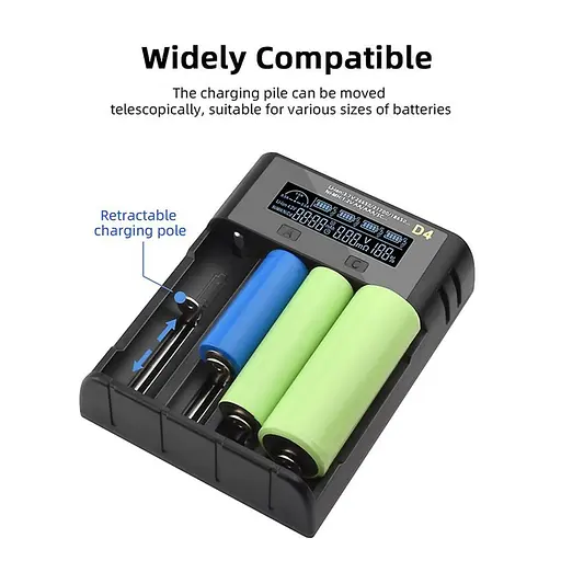 Зарядний пристрій для 4 акумуляторів ESSAGER Battery Charger with LED Indicator For 4 Display - фото 2