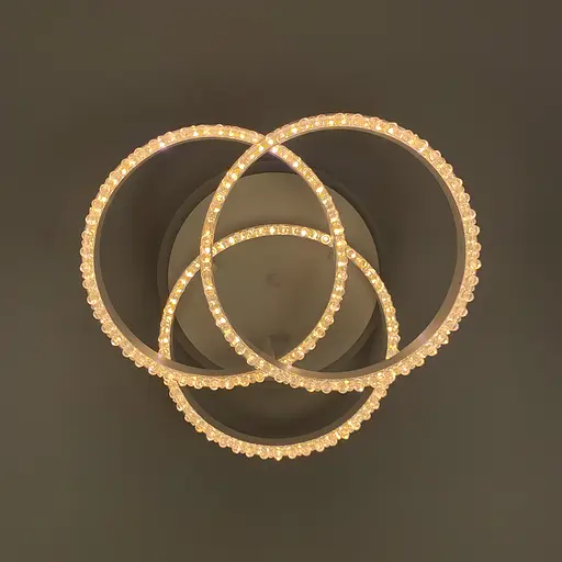 LED світильник білий на 3 кільця з хромованою смужкою d30 см Line.F A 55063/3С RGB WH+CR - фото 3