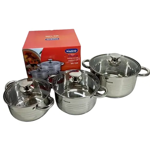 Набор кухонной посуды Magio MG-1200 с нержавеющей стали 2,6 л 3,6 л 6,1 л - фото 2