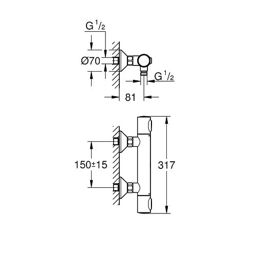 Смеситель термостатический для душа Grohe QuickFix Precision Flow 34840000, Хром - фото 2