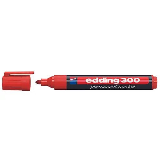 Маркер перманентний Edding Permanent конусоподібний 1.5-3 мм червоний (e-300/02)